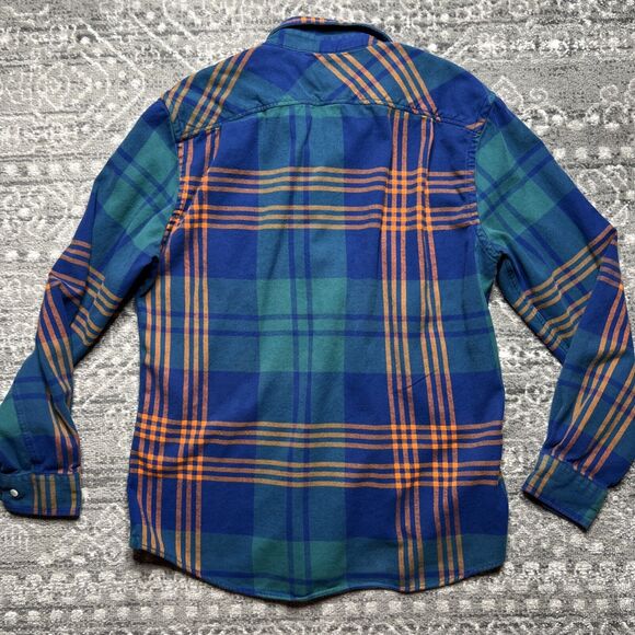 Thomas Pink Casual Flannel Button Up Shirt Men's Size Large Blue Green London - Picture 8 of 8